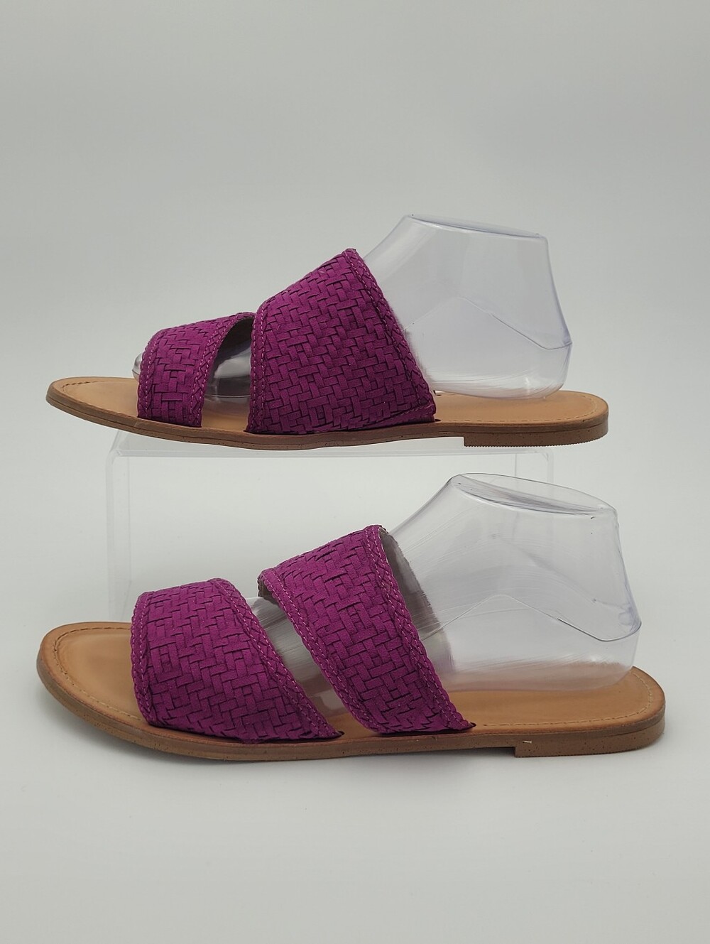 Carlos By Carlos Santana Sz 11 Fuchsia Holly Faux Suede Sandals Raspberry Purple